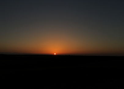 la puesta del sol en Merzouga